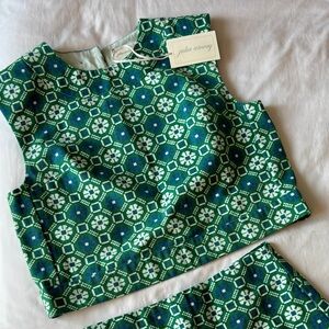 Julia Amory Slim Shell Top in Peacoat Taormina Tile